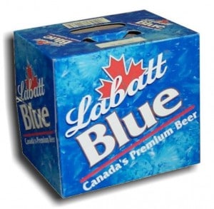 Scatola cartone birra Labatt Blue