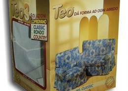 Scatola cartone copri divano con vetrina PVC